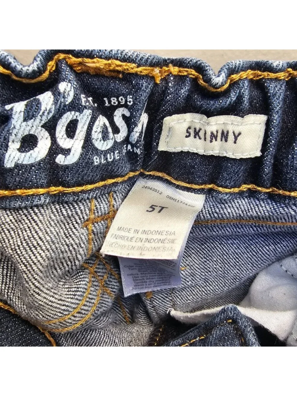 OshKosh B'Gosh Toddler Skinny Jeans 3T Dark Wash Stretch Adjustable Waist